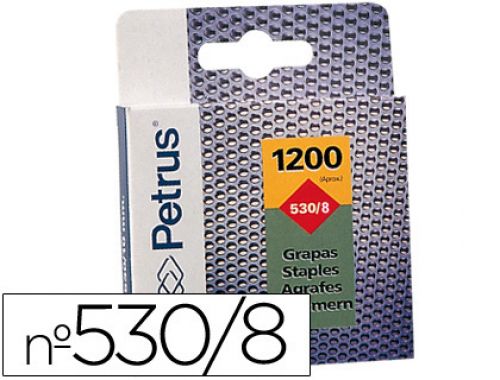 Agrafes petrus para cravadora 530/8 caixa 1200 unidades , Petrus , 26514 , 8411772775140